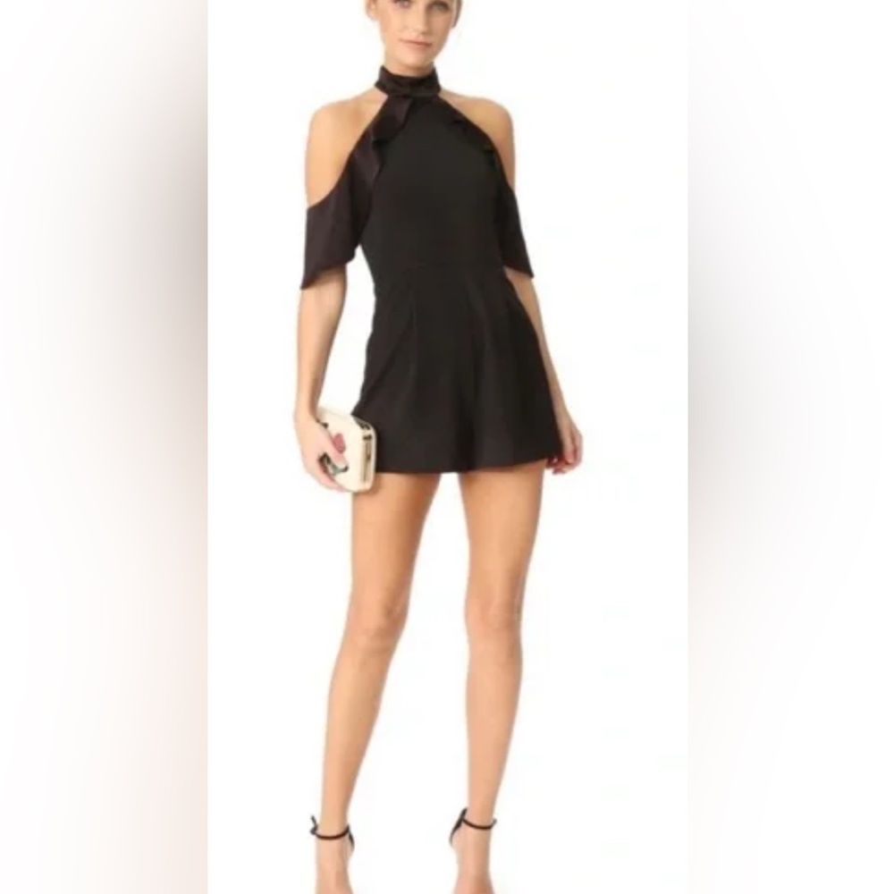 Alice + Olivia Cold Shoulder Black Romper - Size 4